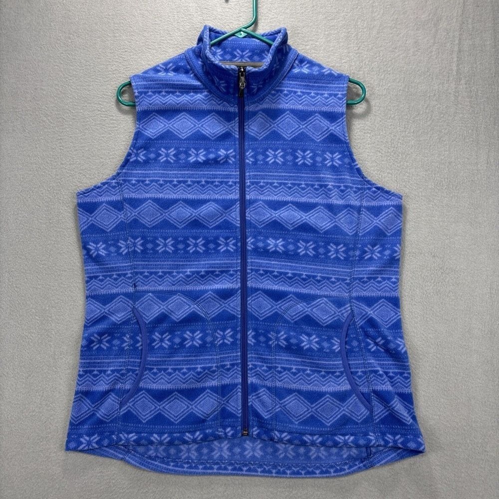 Woolrich Sapphire Fair‎ Isle Full Zip Winter Fleece Vest 18547 Womens Large Soft